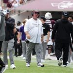 Coach throws chair in frustration after Texas A&M allows touchdown